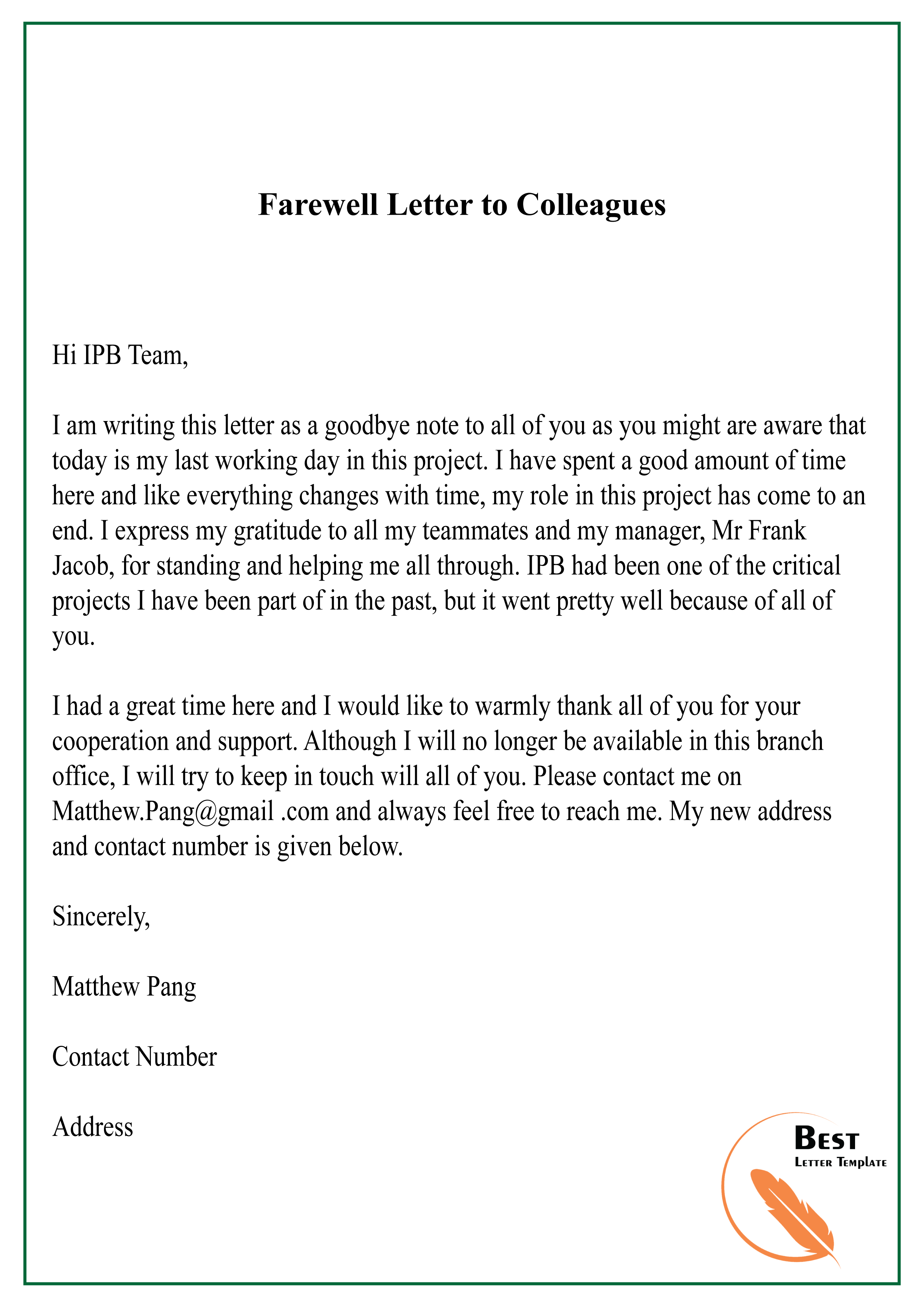 Farewell Letter to Colleagues-01 - Best Letter Template